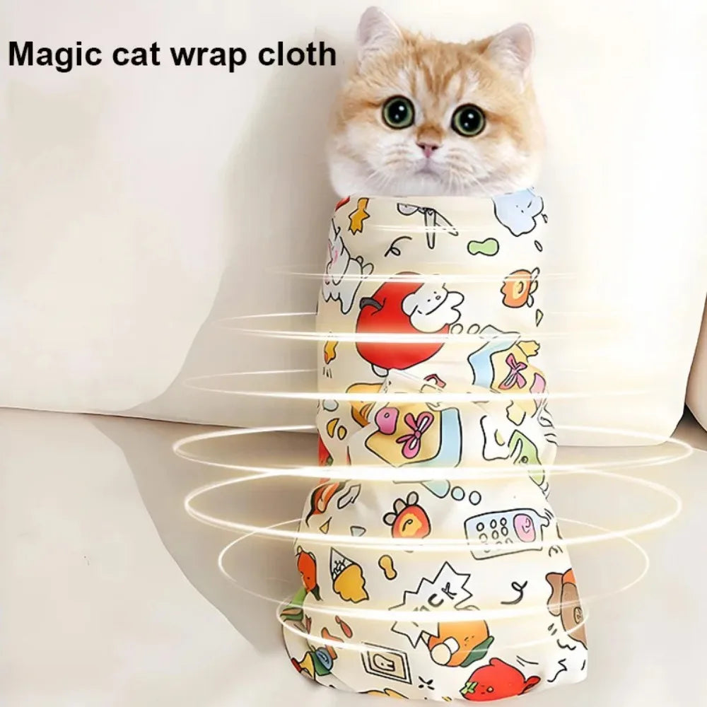 Cat Grooming Wrap Self-Adherent Cat Swaddle - MyPetDollar.com