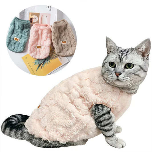 Soft Cozy Cat Clothes Autumn Winter Warm - MyPetDollar.com