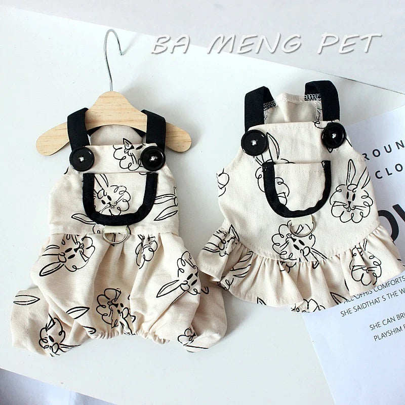 Pet Dog Jumpsuits for Rabbit Print Dog Sling - MyPetDollar.com