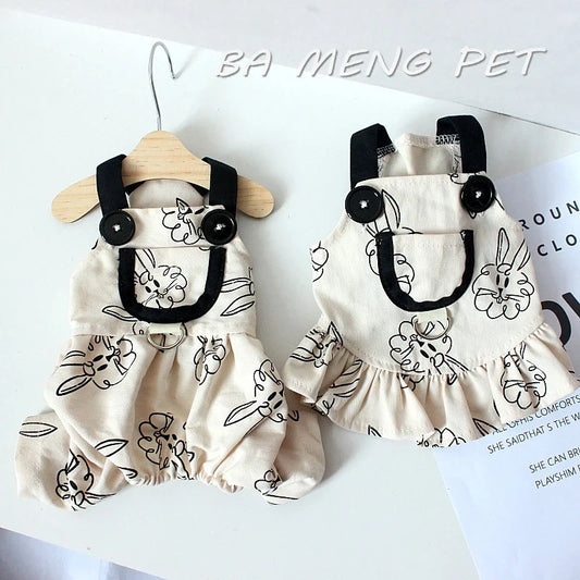 Pet Dog Jumpsuits for Rabbit Print Dog Sling - MyPetDollar.com