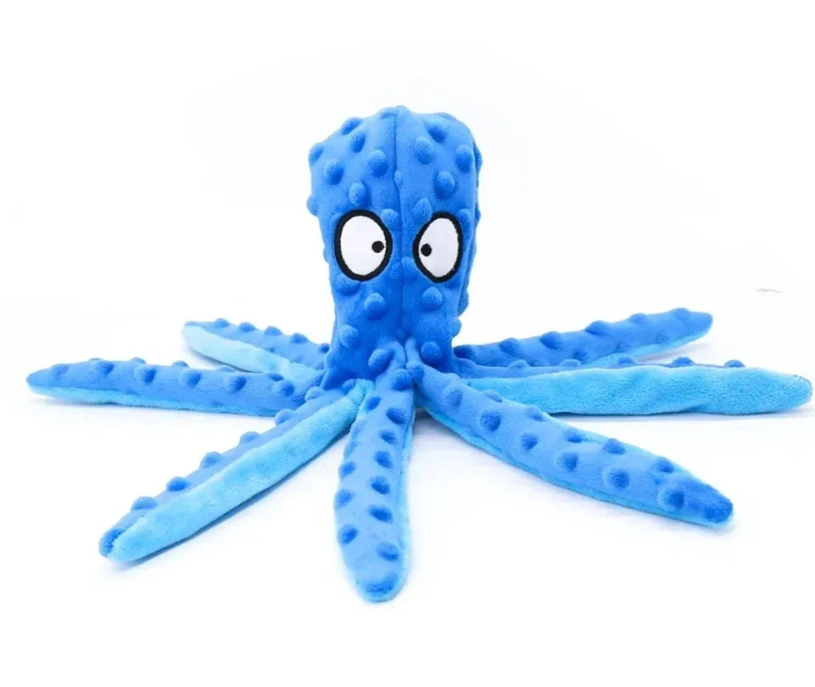 Pet Plush Toy Dog Squeak Octopus Shell Puzzle – 4 Colors