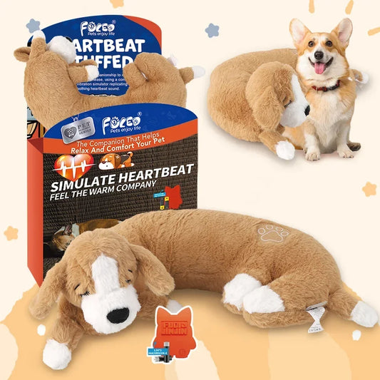 Curved Pillow Dog Heartbeat Toy for Comfort - MyPetDollar.com
