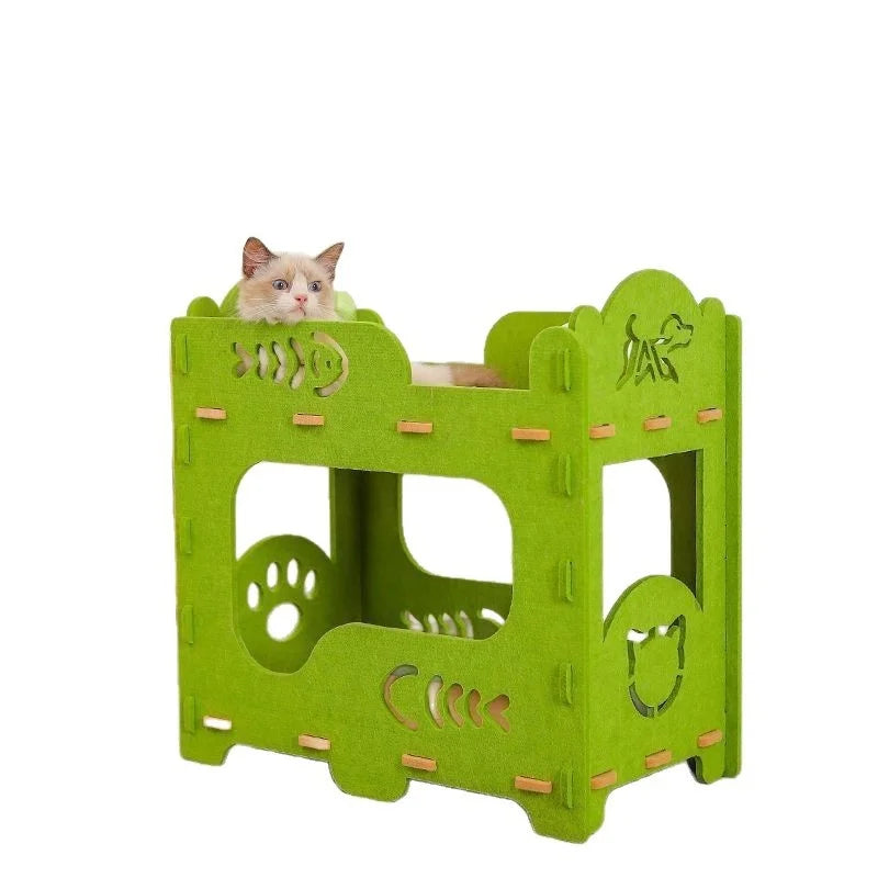 2-Layer Felt Cat House Indoor - MyPetDollar.com