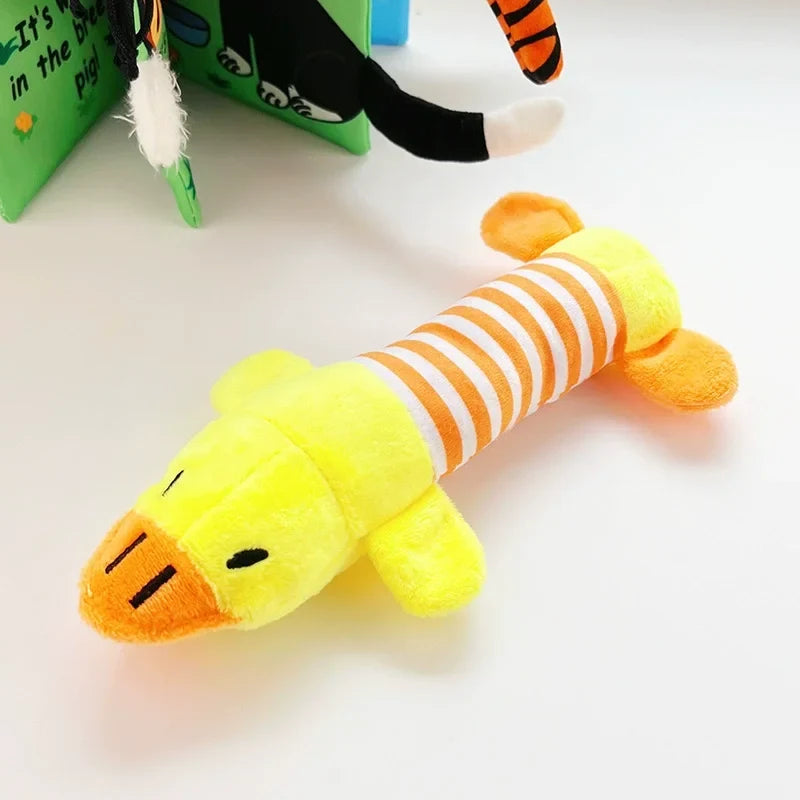 Interactive Eco - Friendly Plush Duck Dog Plaything