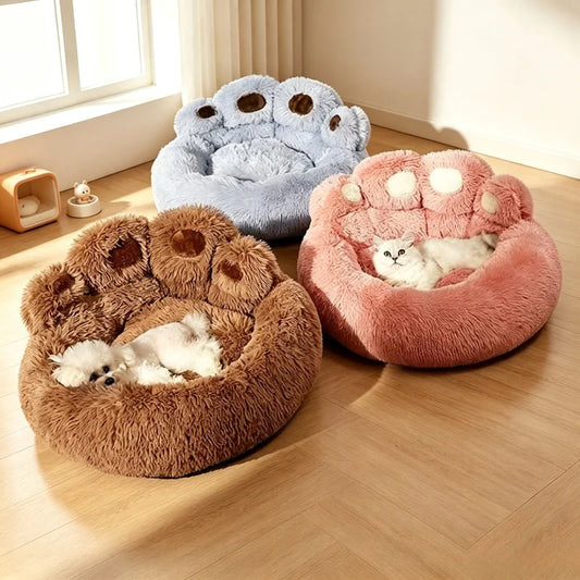 Winter Bear‑Paw‑Shaped Pet Sofa Bed Soft - MyPetDollar.com