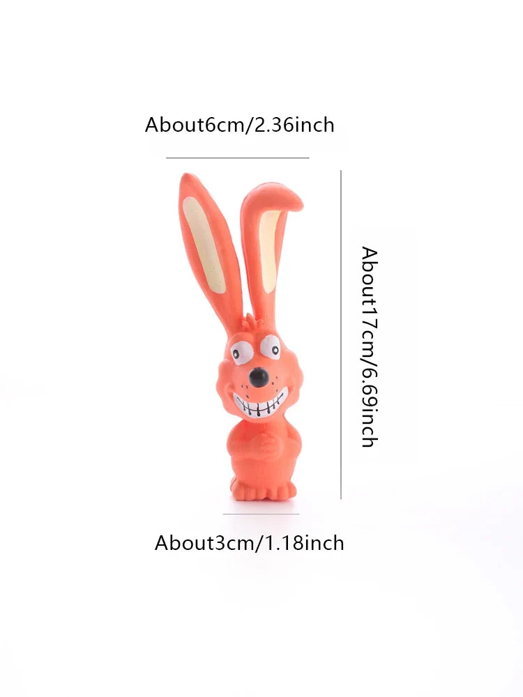 Dog Latex Chew Plaything Naughty Rabbit Squeaky Long Ears Natural for Small Pets