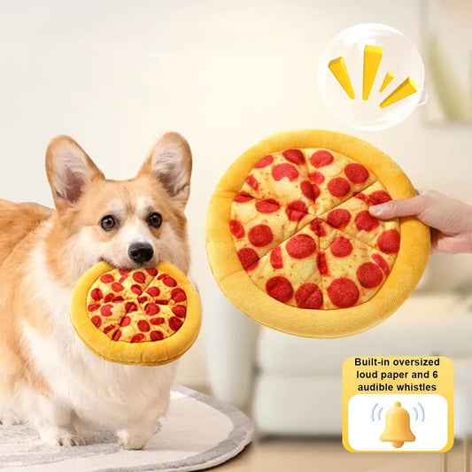 Plush Dog Toy Doughnut Pizza Shape Pet - MyPetDollar.com
