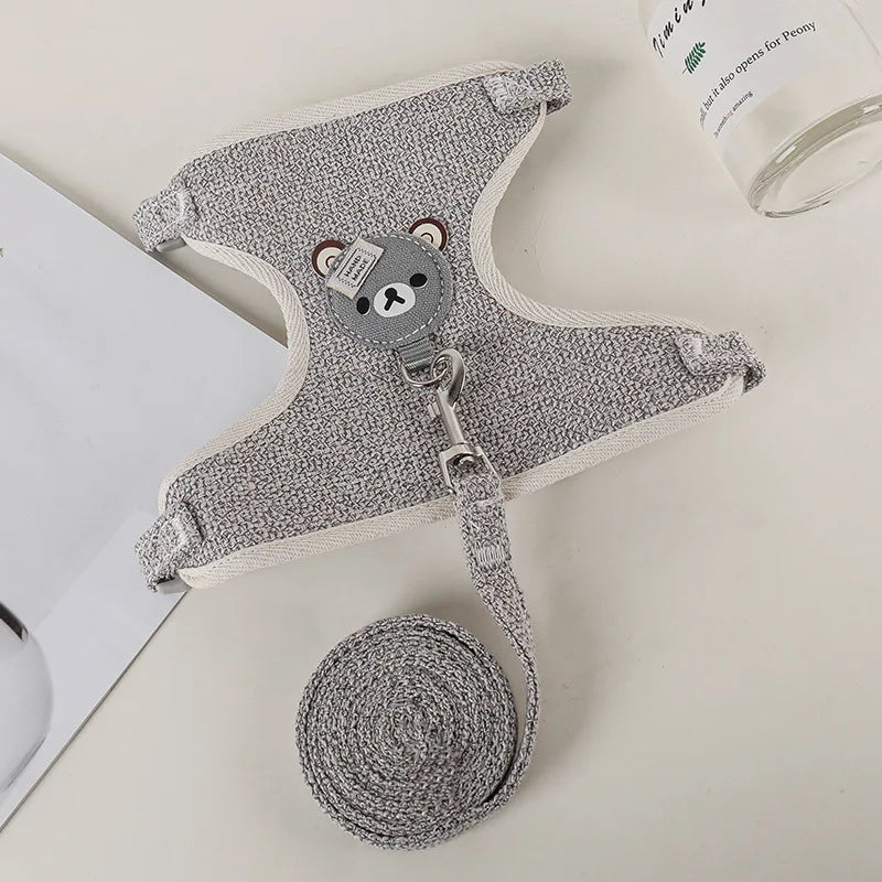 Cartoon Print Cat Rabbit Harness and Leash - MyPetDollar.com