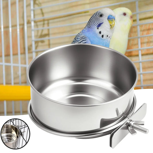 Stainless Steel Bird Feeding Cups Anti - MyPetDollar.com