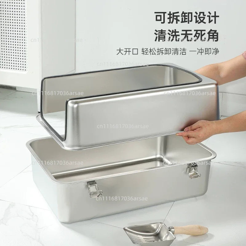 King Size Stainless Steel Cat Litter Box, - MyPetDollar.com