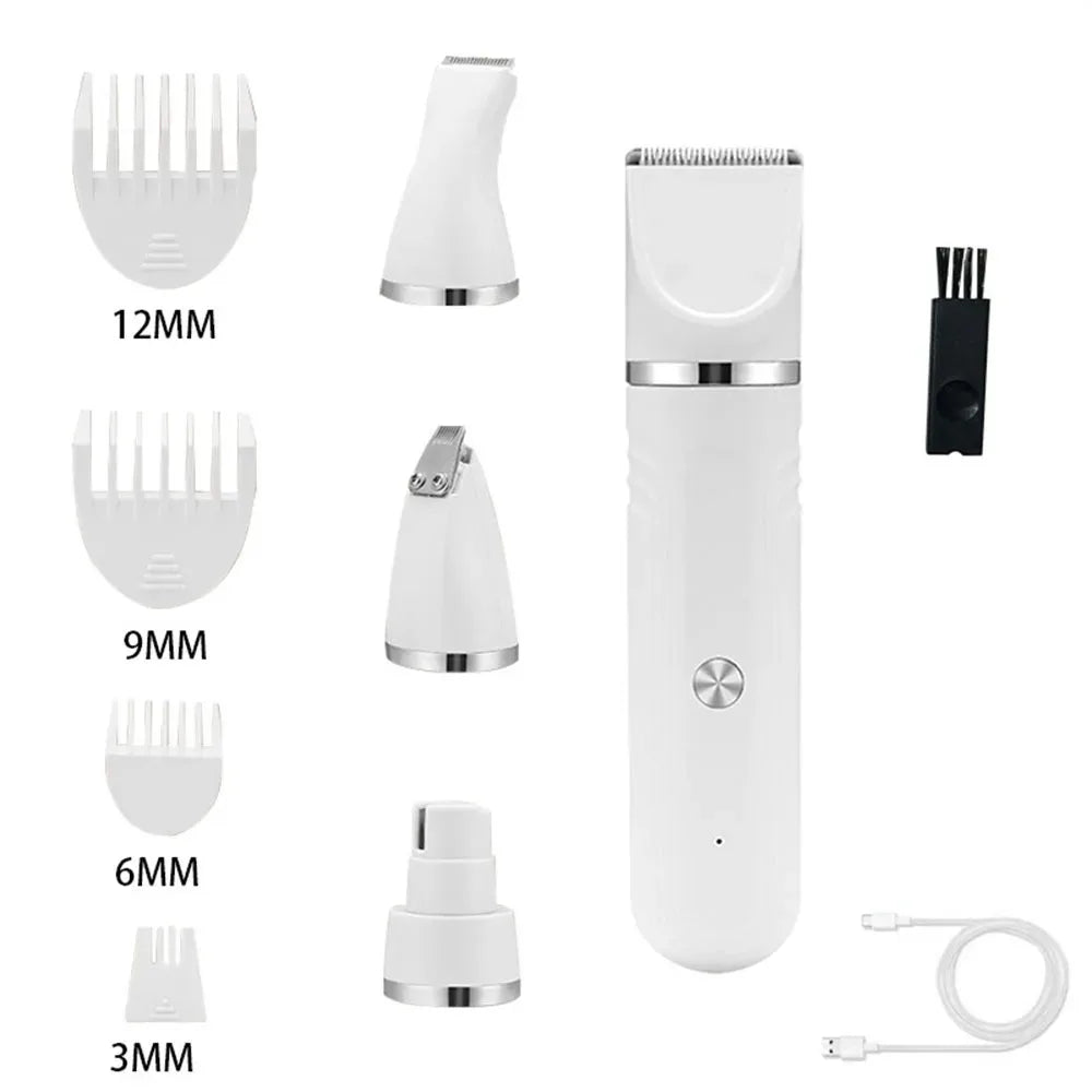 USB Rechargeable 4 in 1 Electric Pet Hair Shaver High Power
