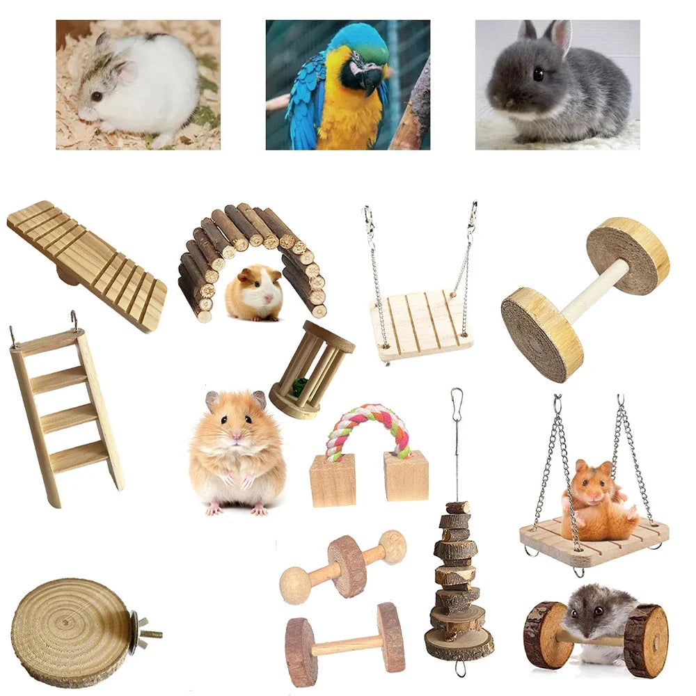 Cute Hamster Roller Toys Natural Wooden Pine - MyPetDollar.com