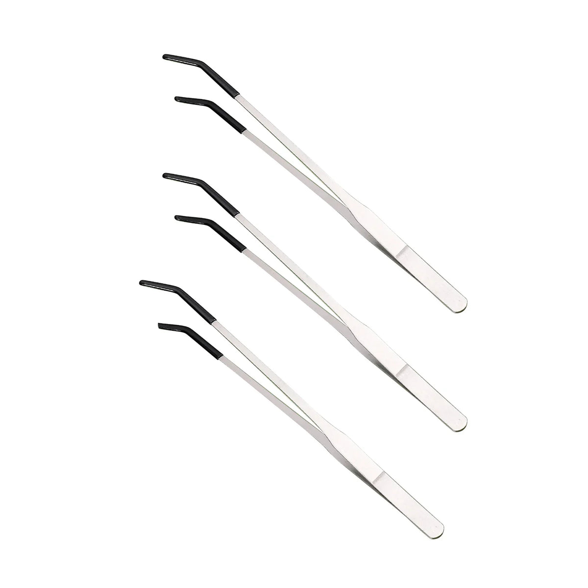 Bent Tip Tweezers for Crafts Stainless Steel Straight – 5 Colors
