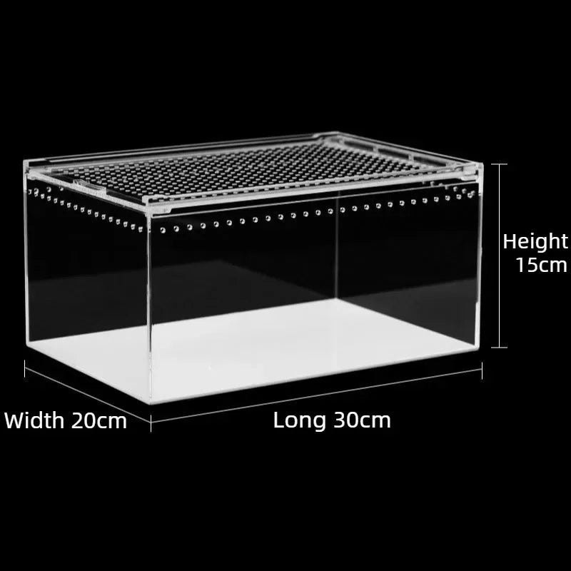 Acrylic Reptile Feeding Cage Horned Frog Lizard Scorpion – 4 Colors