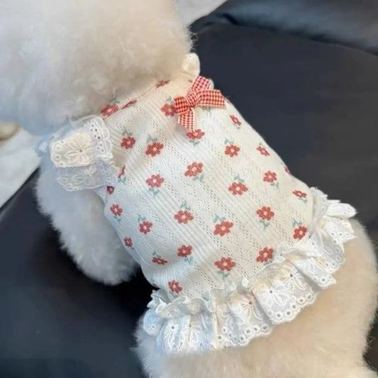 Flower Pattern Pet Camisole Vest Cute Lace - MyPetDollar.com