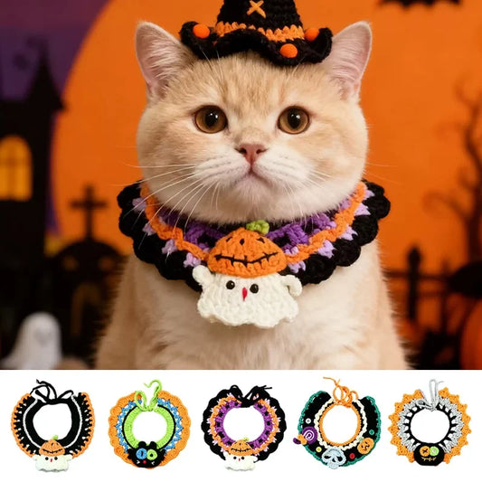 Hand-crochet Pet Scarves Collars Halloween - MyPetDollar.com