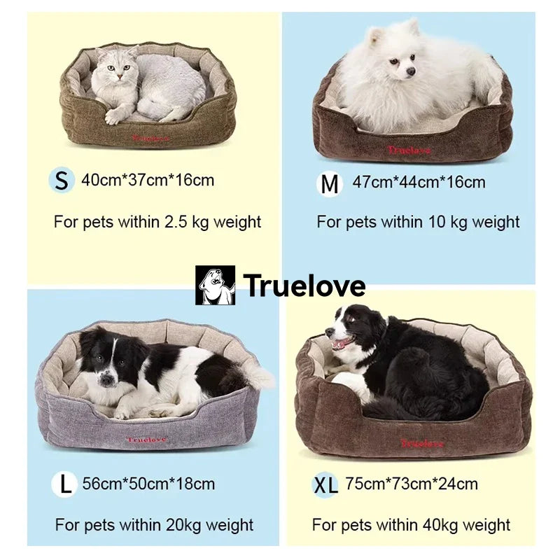 Truelove Washable Plush Dog Bed Round Pet - MyPetDollar.com