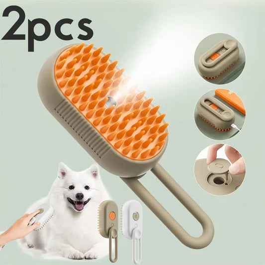 1~2pcs Steam Pet Brush 3-in-1 Massage Dog - MyPetDollar.com