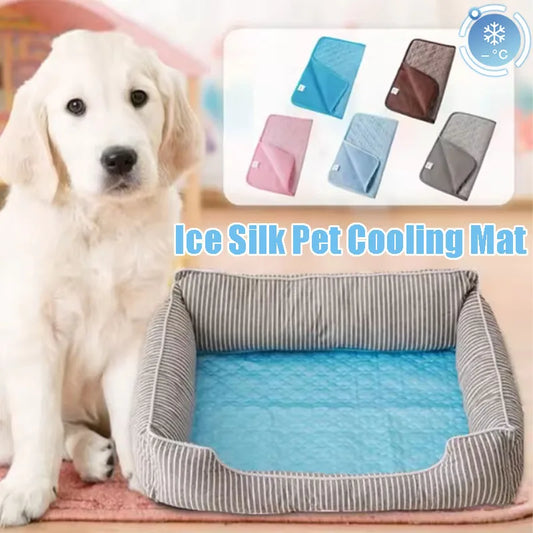 Ice Silk Pet Cooling Mat, Breathable Cool - MyPetDollar.com