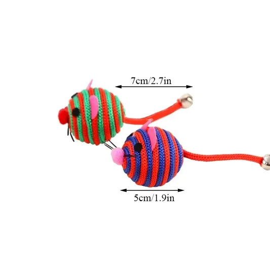 Cat Toys Lovely Stripe Nylon Rope Round Ball, Interactive