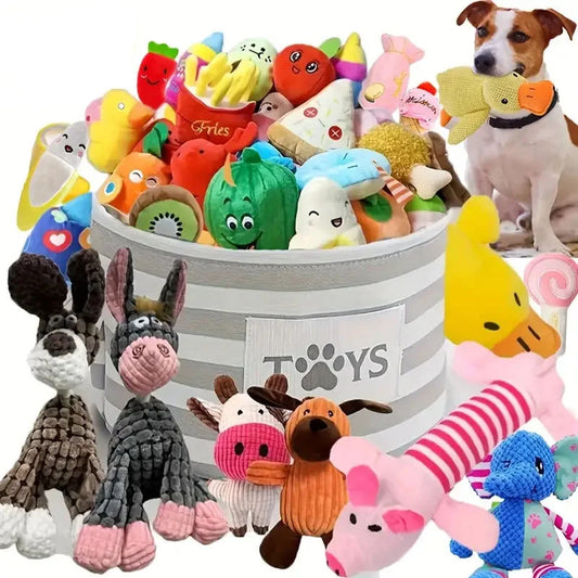 10/20/50 Pack Dog Squeaky Toys Plush Games - MyPetDollar.com