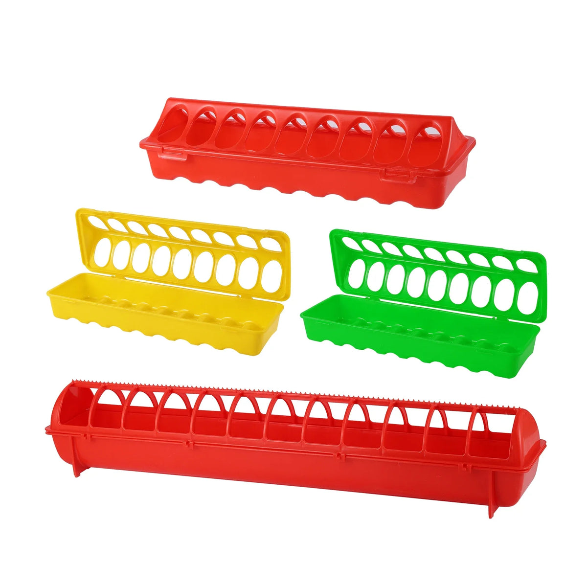 Plastic Flip-Top Poultry Bird Feeder Ground - MyPetDollar.com
