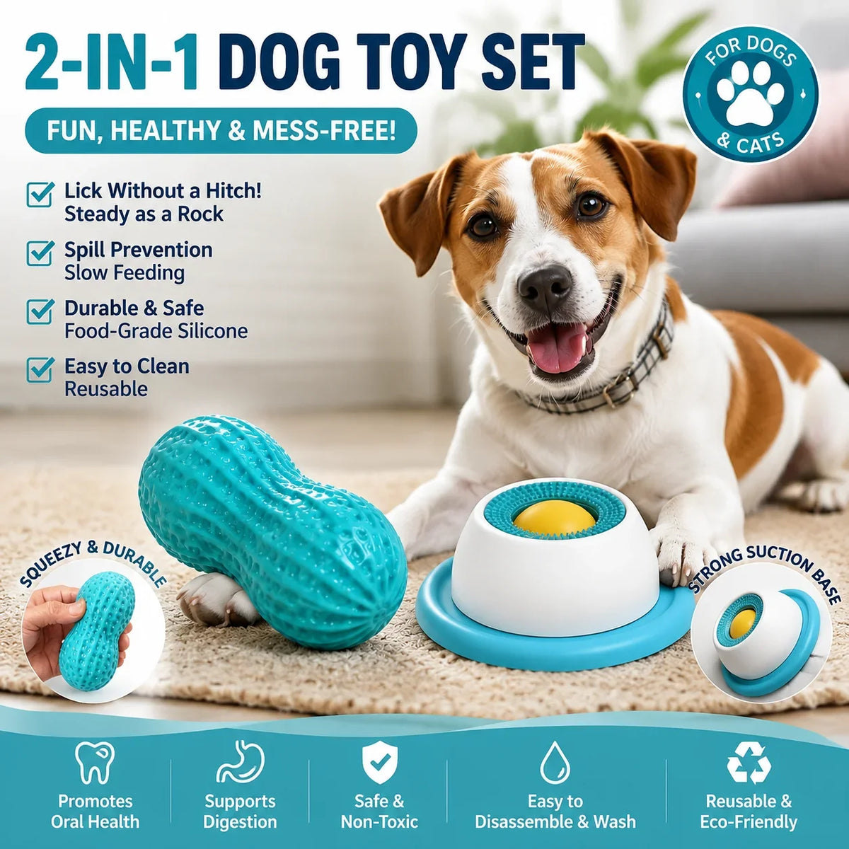Pet Lick Feeder Bowl, Non-Slip Slow Feeder - MyPetDollar.com