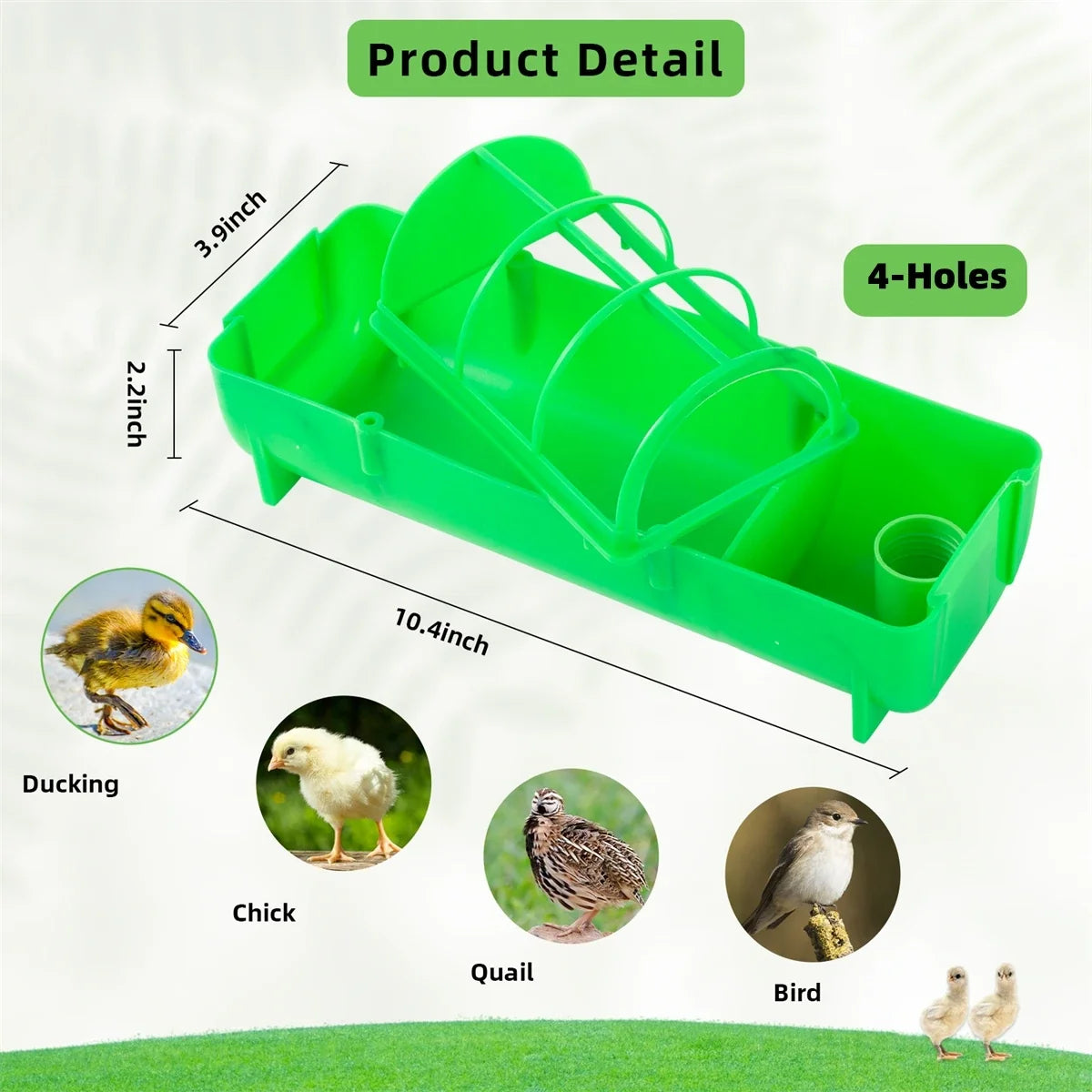 Plastic 2-in-1 Chicken Food Feeder Trough Chick Duck Quail Pigeon