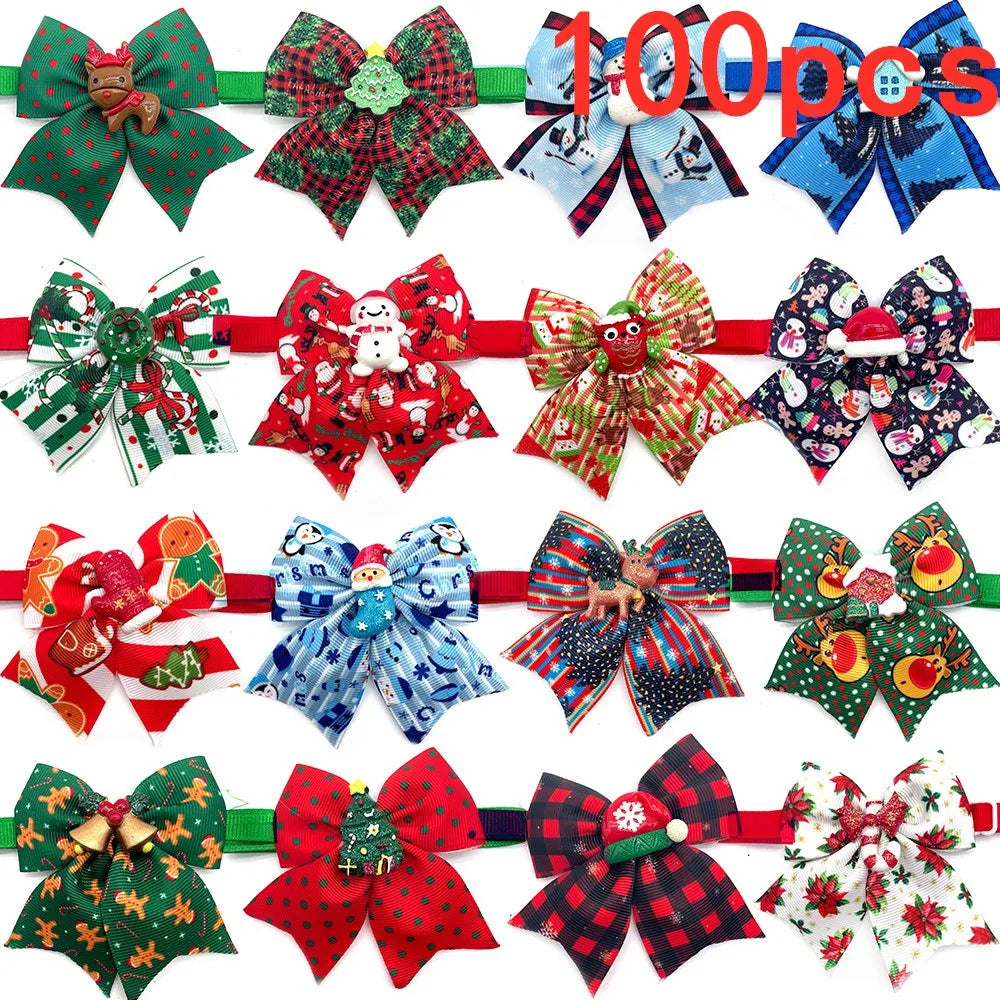 50 Christmas Dog Grooming Accessories Snowman Deer Small – 2 Colors