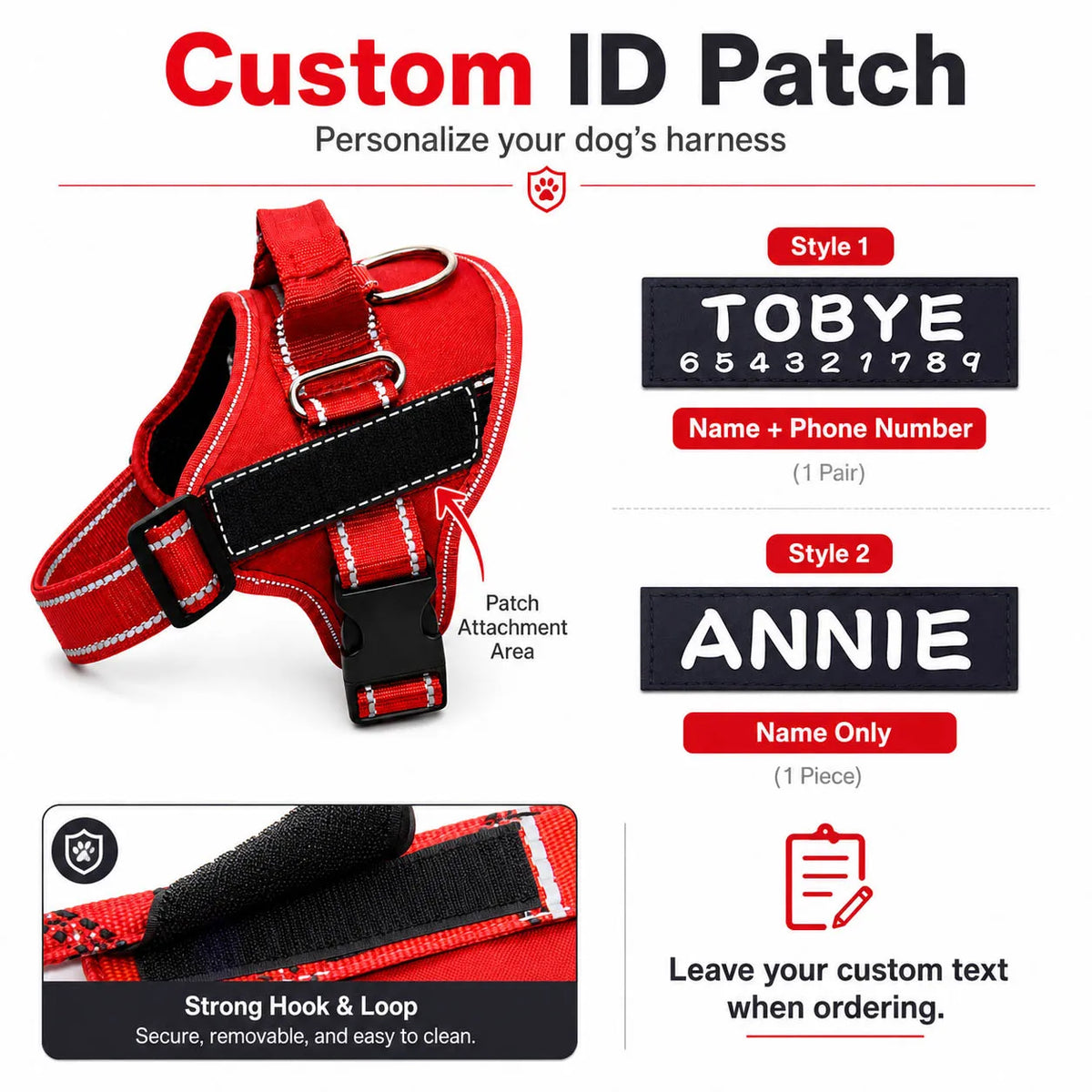 Nylon Dog Harness Personalized Reflective - MyPetDollar.com