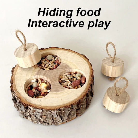 Wooden Round Shaped Parrot Chewing Plaything
