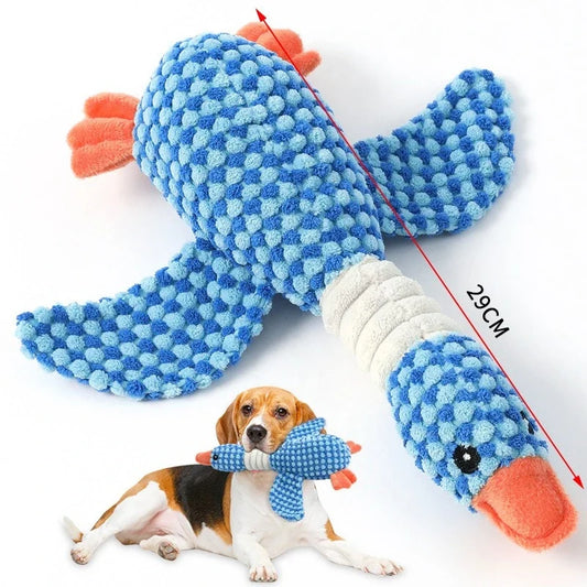 New Double Color Blue Goose Plush Pet Toy - MyPetDollar.com