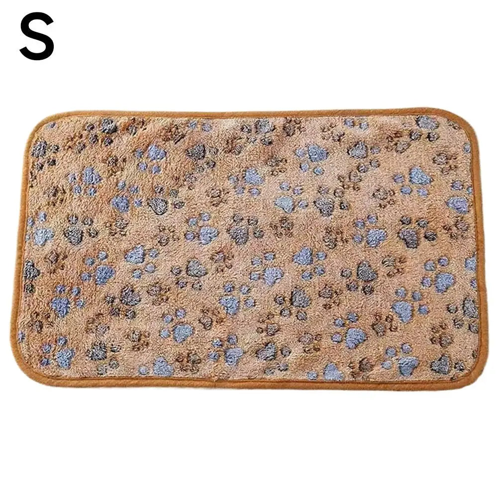 Washable Pet Warm Blanket Flannel Double Thick Fleece Paw Print Non, Soft