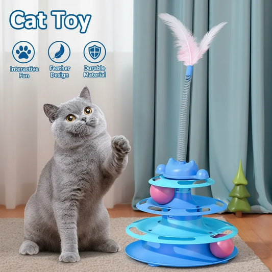 Pattern Feather Cat Toy, Three-layer - MyPetDollar.com