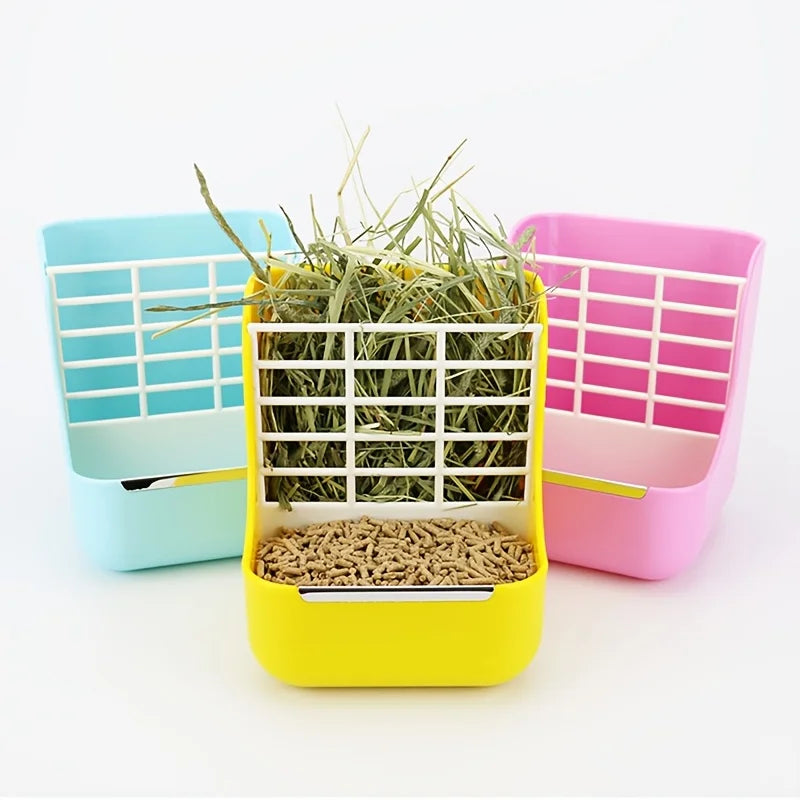 2‑in‑1 Hay Food Feeder Bowl Cage Mount - MyPetDollar.com