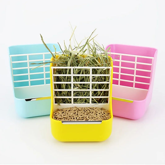 2‑in‑1 Hay Food Feeder Bowl Cage Mount - MyPetDollar.com