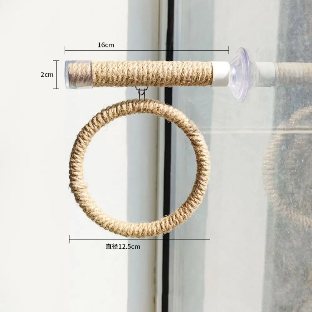 Suction Cup Bird Toy Swing Set Linen Rope - MyPetDollar.com