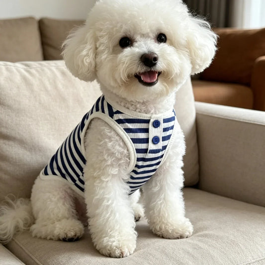 Dog Vest Summer Cool Shirt Cute Striped Puppy Apparel (multiple sizes & colors)