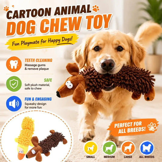 Cartoon Animal Squeaky Dog Chew Toy Soft - MyPetDollar.com