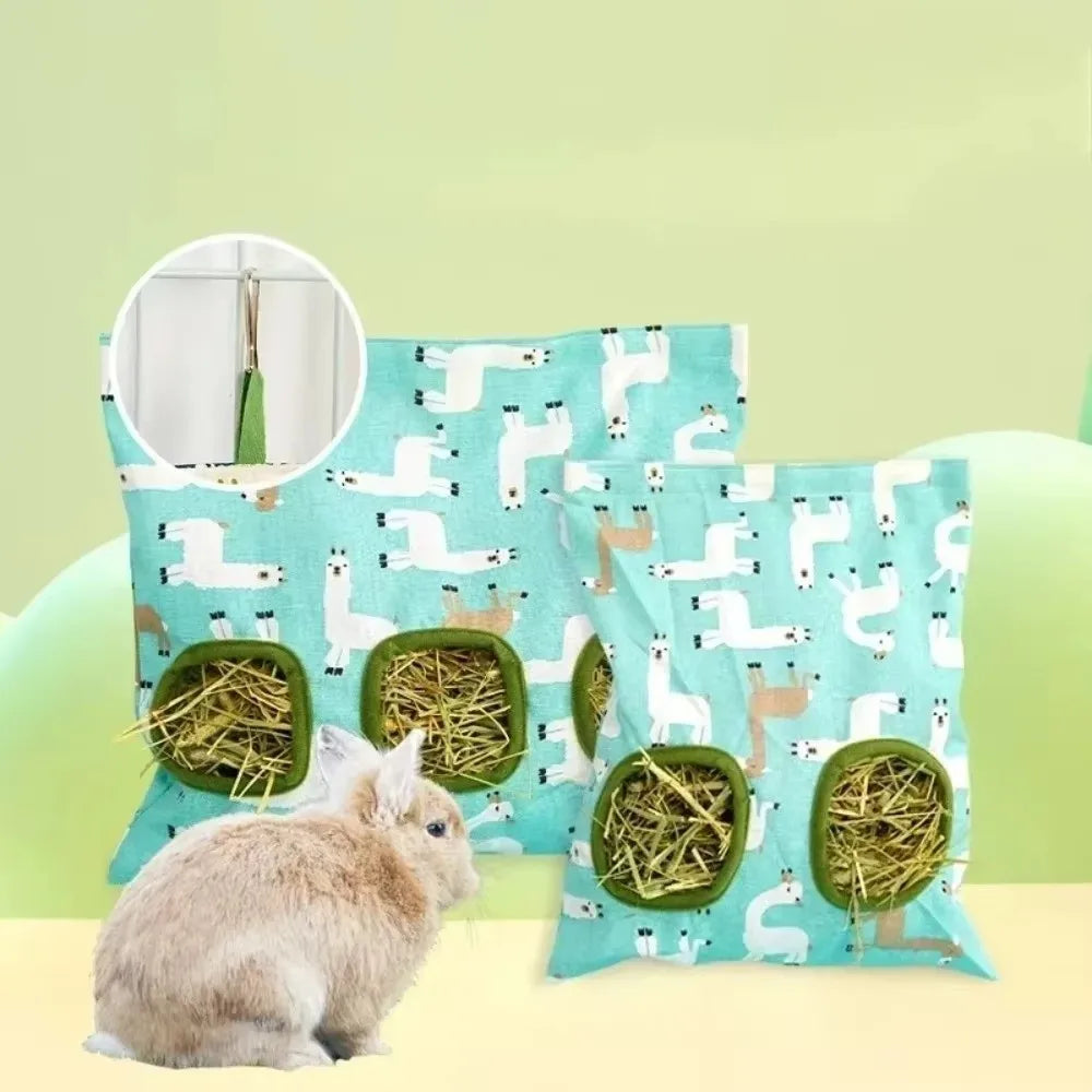 New 2/3 Holes Hanging Hay Bag Rabbit Ears - MyPetDollar.com