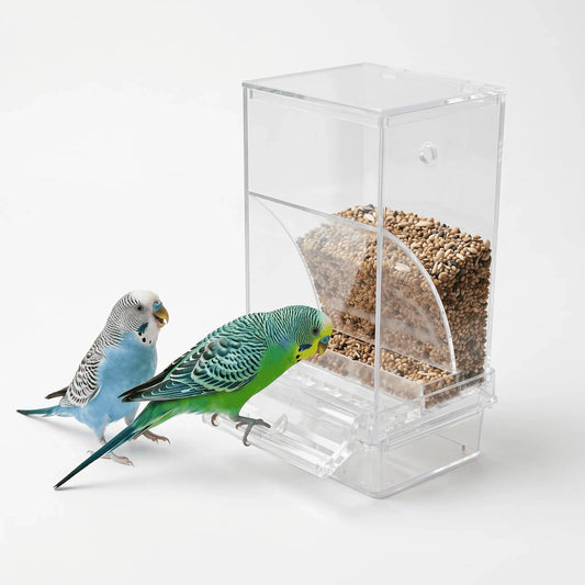 No Mess Automatic Bird Feeder Clear Acrylic - MyPetDollar.com