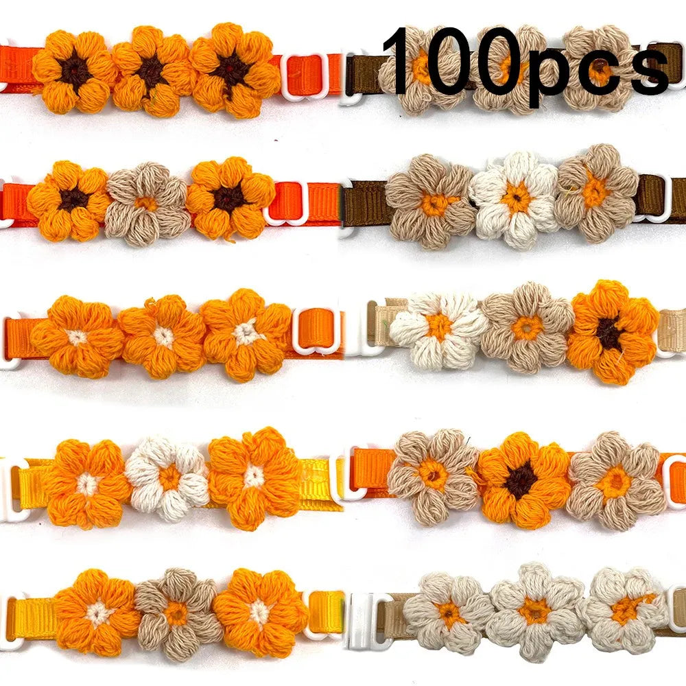 50 Fall Dog Ties Flowers Style Thanksgiving Pet Supplies Bow