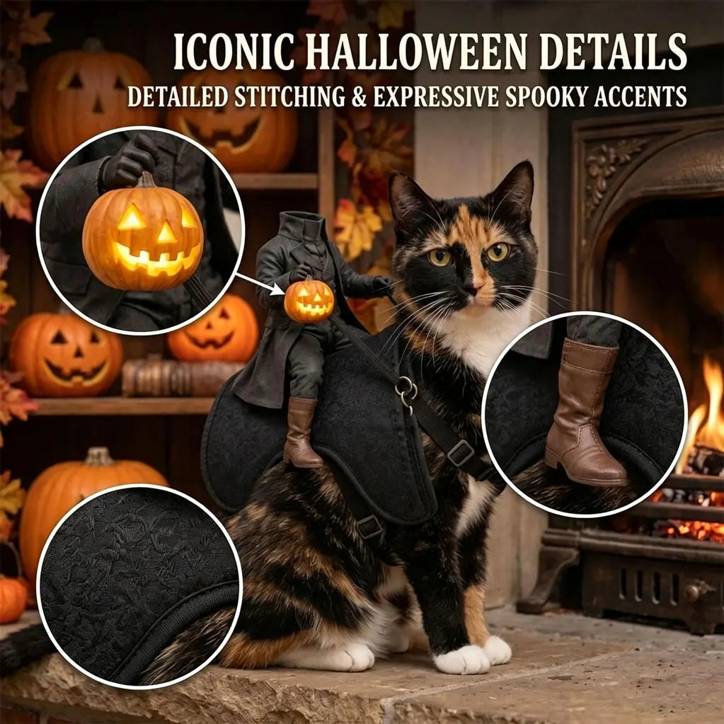 Halloween Headless Horseman Cat Costume,3D - MyPetDollar.com