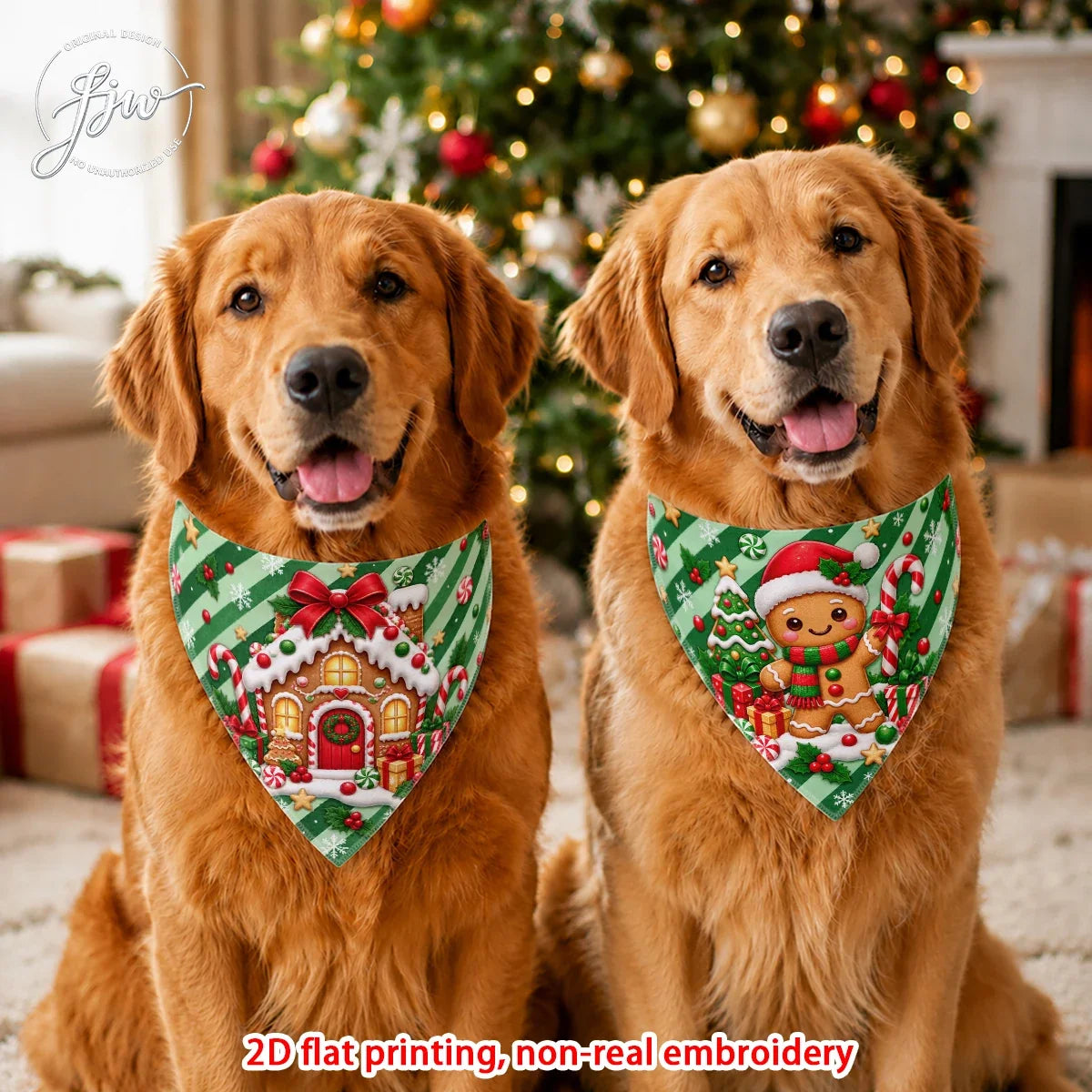 2pc 60cmx30cm Christmas Pet Bandanas 2 Pack, - MyPetDollar.com