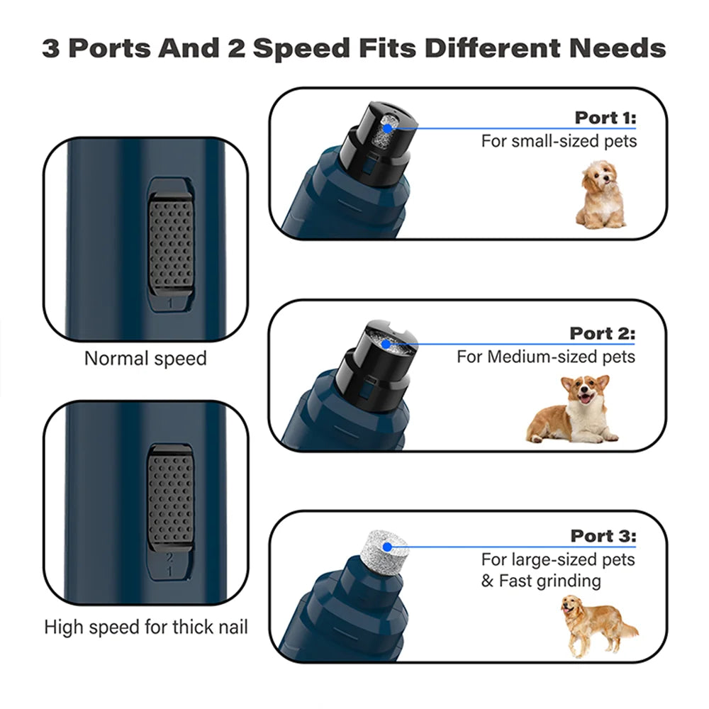 2-Speed Dog Nail Grinder Enhanced Pet Nail - MyPetDollar.com