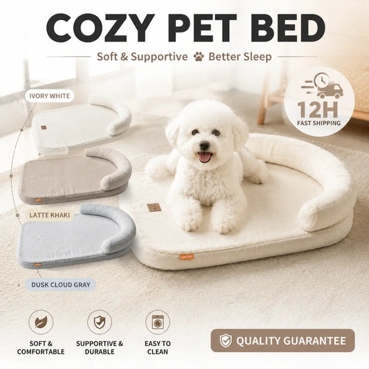 Soft Plush Dog Bed Cat Bed Cozy Pet Sleeping - MyPetDollar.com