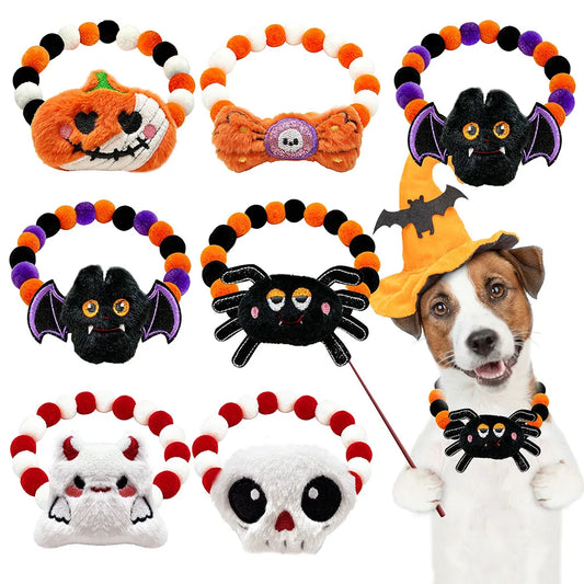 30/50PCS Halloween Pom Pom Pet Collar Cute - MyPetDollar.com