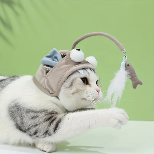 Adjustable Interactive Cat Headwear Toy - - MyPetDollar.com