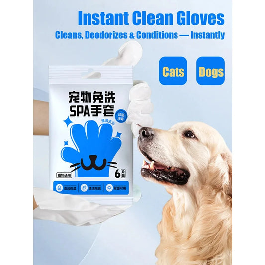 6Pcs Pet Cleaning Gloves, Waterless Bath - MyPetDollar.com