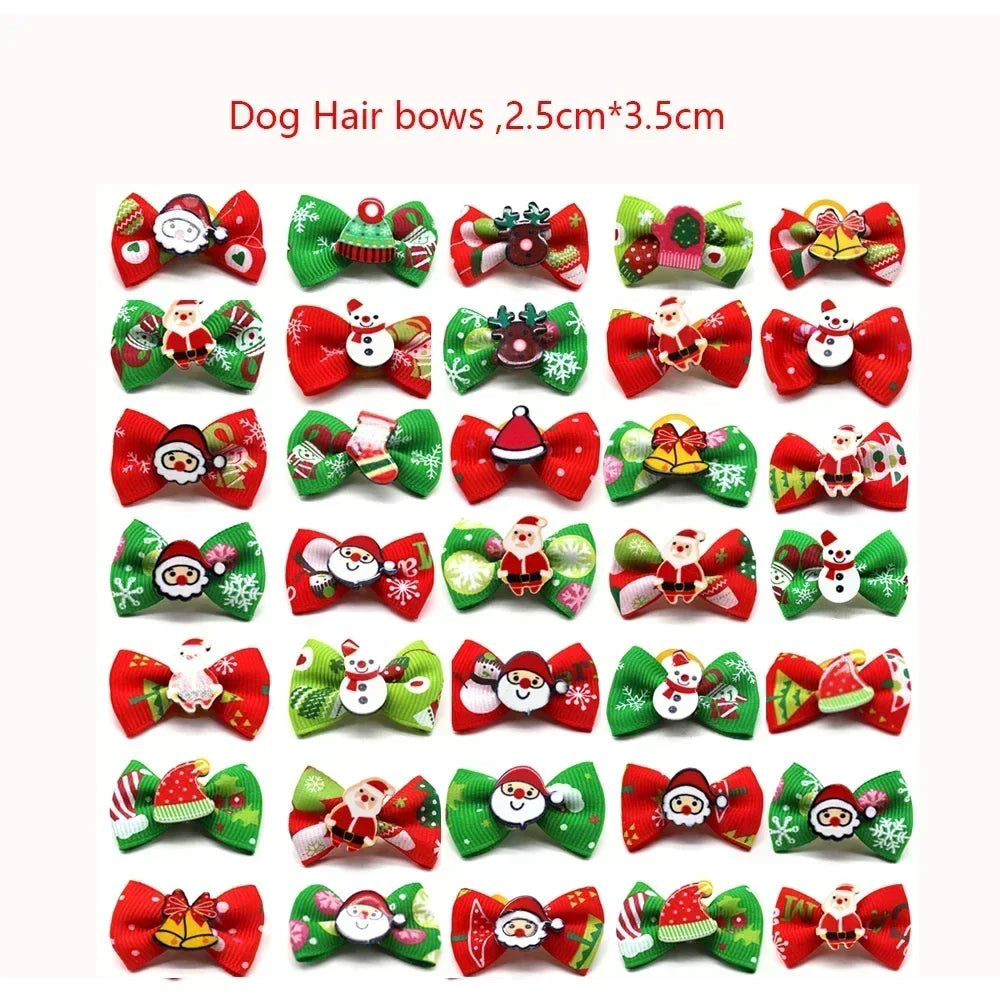 50pcs Christmas Dog Bows Pet Cat Dog Pet Bow - MyPetDollar.com